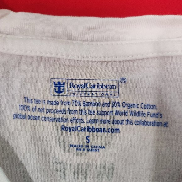 WWF Royal Caribbean turtle design T-shirt Women's size S - Picture 4 of 6